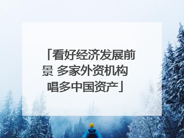 看好经济发展前景 多家外资机构唱多中国资产